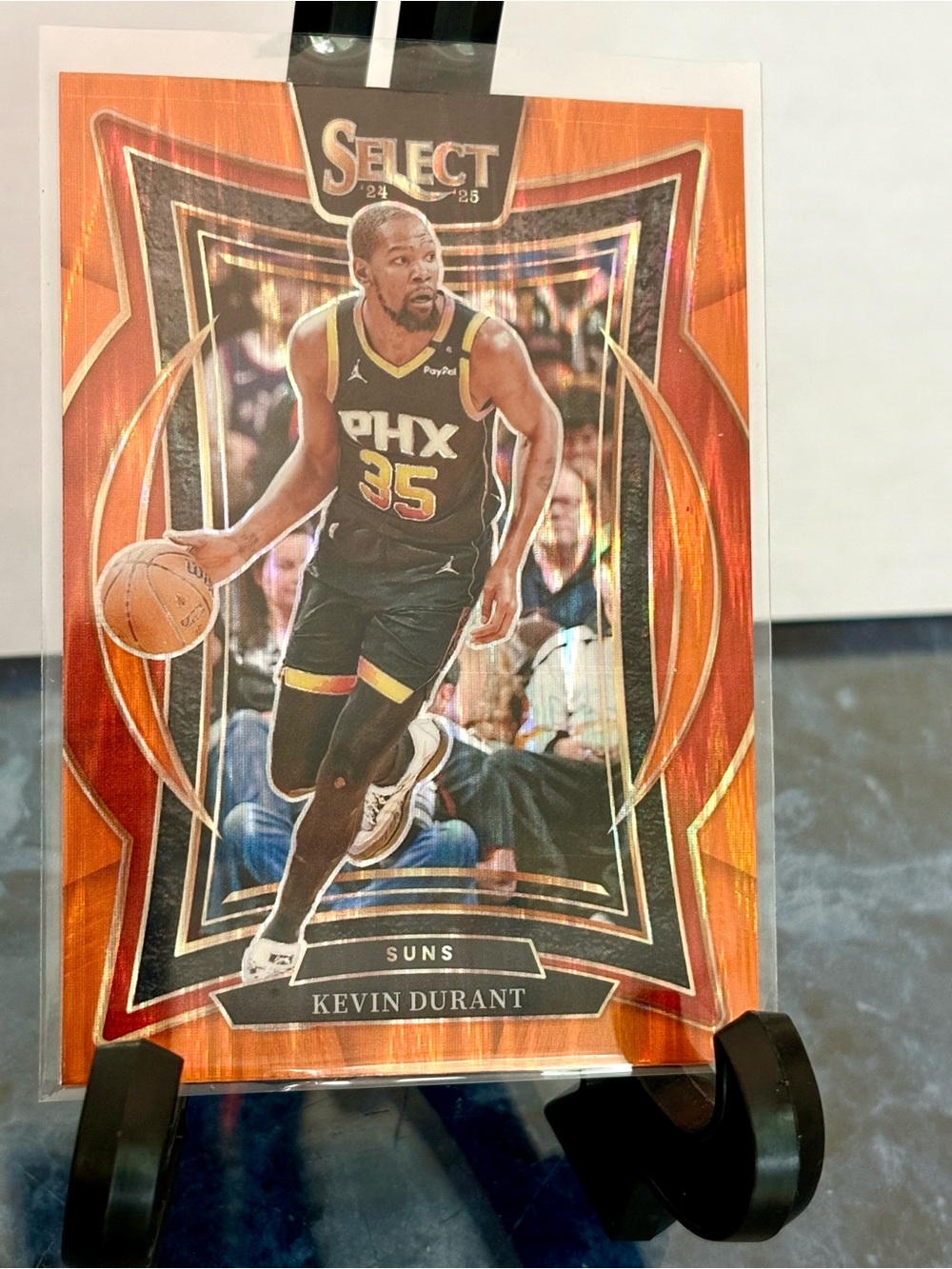 Kevin Durant Basketball Card Select Concourse Orange Flash Prizm